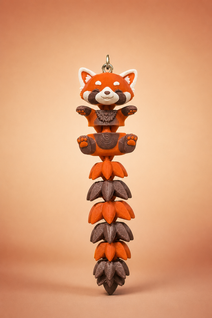 Rouxie Porte-clés panda roux articulé Collection Keya
