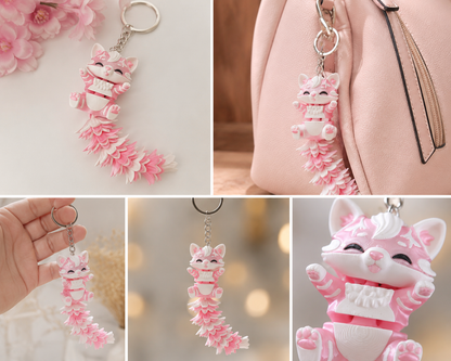 Sakura Porte-clés chat articulé Collection Keya