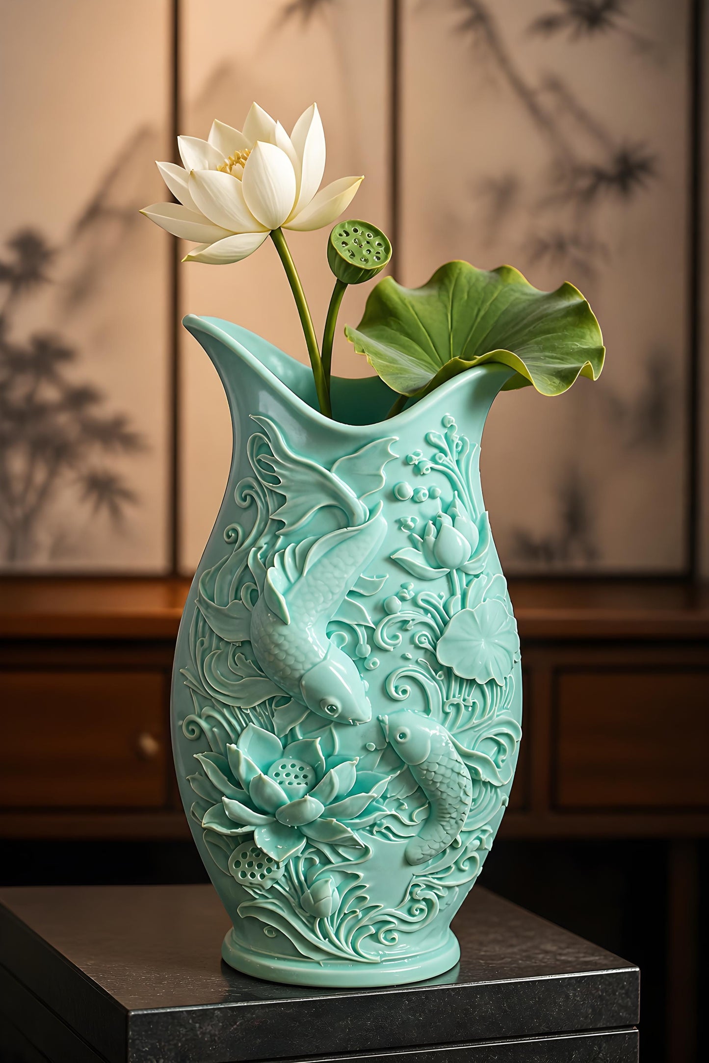 Reflets du Lotus Vase décoratif Collection Terra